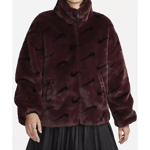 nike sportswear plush faux fur jacket